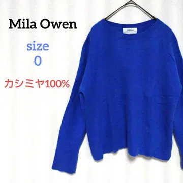 미라 오웬 캐시미어 100% 니트 풀오버 스웨터 파랑 캐시미어