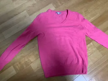 새상품급 L 사이즈 우먼 유니클로 캐시미어 니트 핑크