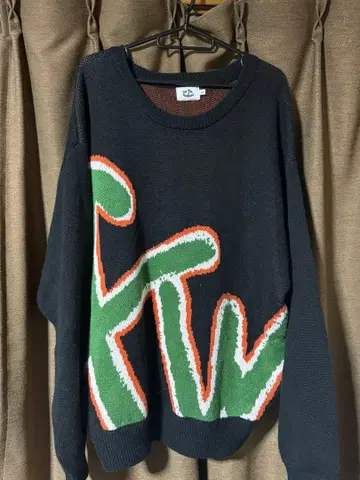 for The WeekEnd 니트 스웨터 L 블랙/그린/오렌지