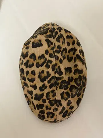 레오파드 무늬 캔버스 베레모