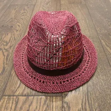 ca4la 카시라 메쉬 짜임 스트로우 햇 핑크