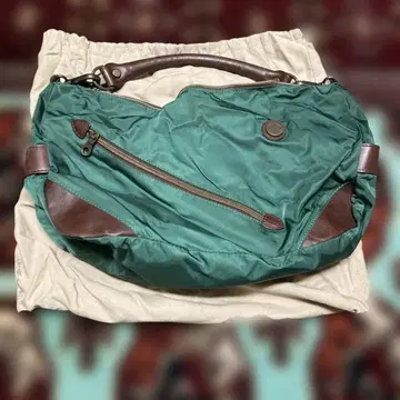 오로비안코 나일론 가죽 숄더백 그린