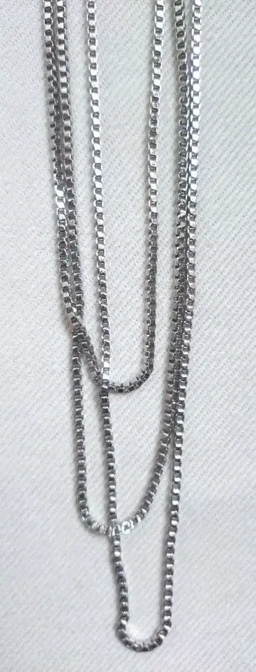 실버 체인 3연 목걸이