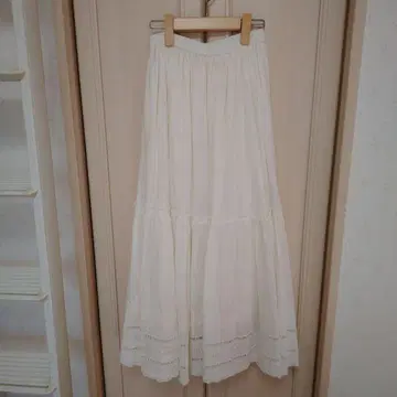 맥시 길이 스커트 화이트