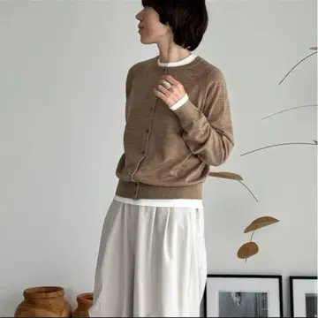 [ 미사용 새상품 ] ARGUE 리버서블 울 가디건 카멜