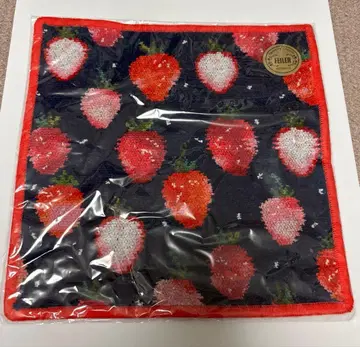 페이러 타월 손수건 스트로베리 도트 오렌지 미사용 새상품