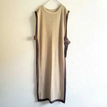 Bab 니트 롱 베스트 원피스 겉옷 레이어드 베이지 체형 커버
