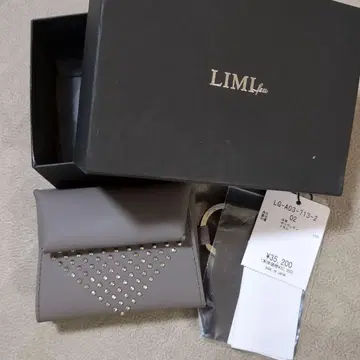 리미푸 스터드 장식 그레이 접이식 지갑