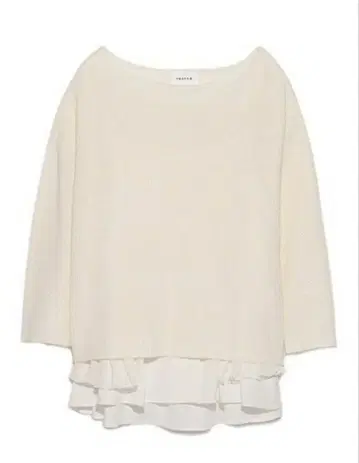 FRAY I.D 보트넥 프릴 콤비 풀오버