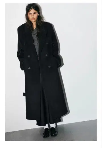 ZARA 울 혼방 엑스트라 롱 코트