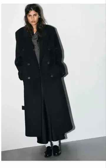 ZARA 울 혼방 엑스트라 롱 코트