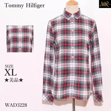 타미힐피거 상의 긴팔 셔츠 체크 무늬 앞 버튼 캐주얼