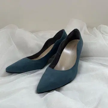 스웨이드 스틸레토 펌프스 27cm 블루