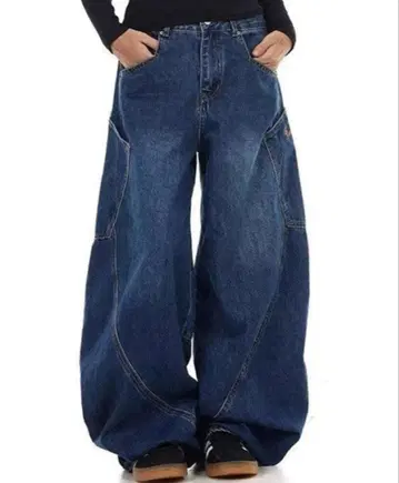 2XL 데님 청바지 봉탄 루즈핏 큰 자수