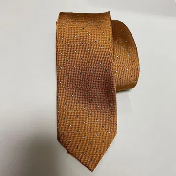 Ermenegildo Zegna 카멜 오렌지 도트 무늬 넥타이