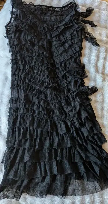 Jean Paul Gaultier 블랙 슬리브리스 파워넷 원피스