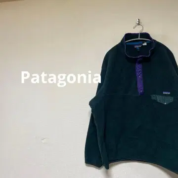 파타고니아 스냅T 그린 퍼플 플리스