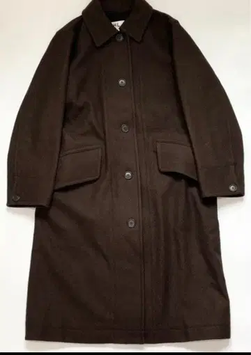 다크 브라운 롱 코트 울 혼방