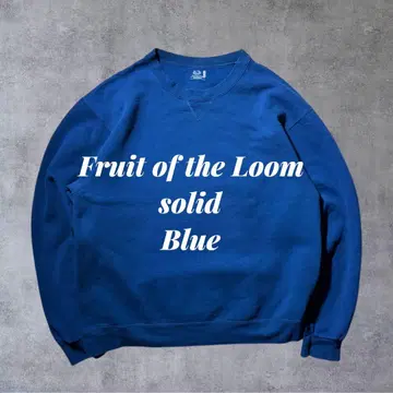 Fruit of the Loom 무지 맨투맨 블루 Y2K V가제트