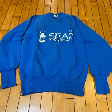 SEA'S 하라주쿠 트레이닝복 파랑 M 리브 길이 80년대 쇼와 레트로