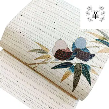 1080 화 후쿠로 오비 순수 실크 새 베이지