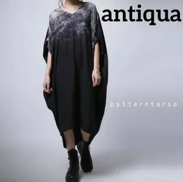 [ antiqua ] 절개 코쿤 원피스 원피스 여성용 반팔