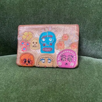 tsumori chisato 컬러풀 스컬 자수 접이식 지갑