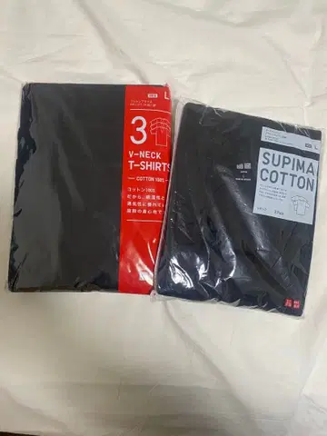 유니클로 베이직 블랙 티셔츠 3장 세트, 2장 세트 L 사이즈