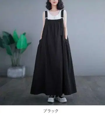 새상품 백야드 패밀리 데님 블랙 살로펫 오버롤