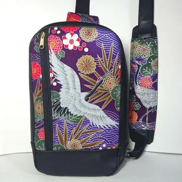 바디백 꽃무늬 학 일본풍 패턴