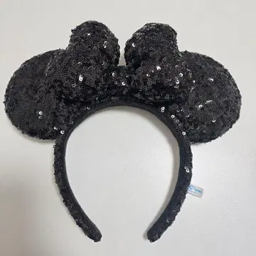 미키 귀 머리띠 블랙 스팽글