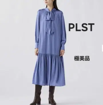 PLST 플라스테 2WAY 보타이 원피스 S 퍼플