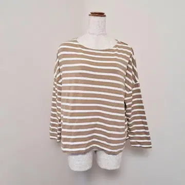 프릭스스토어 긴팔 드롭 숄더 티셔츠 보더 면 100% [ F ]