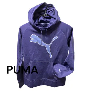 PUMA 보라색 후드티 특징적인 로고 디자인