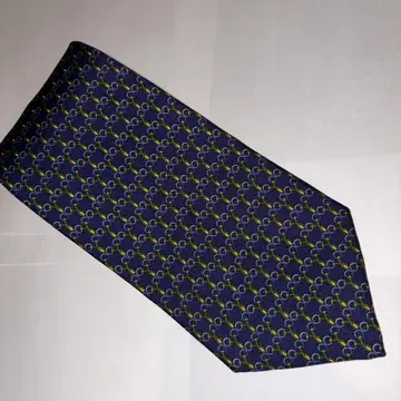 Brooks Brothers 네이비 링 패턴 미국제 실크 100%