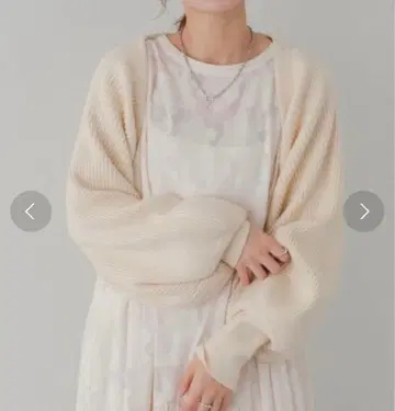 리브 니트 볼레로 카스타네