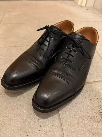 리갈 한 번 사용 가죽 스트레이트 팁 드레스 슈즈 블랙