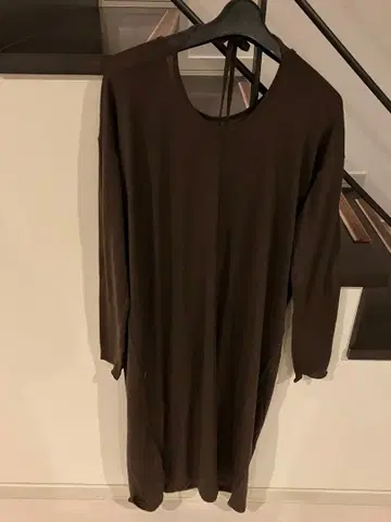 이에나 울 100% 브라운 롱 원피스 긴팔