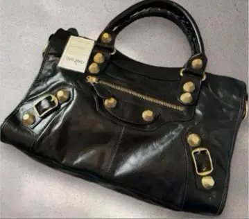 BRUNO 블랙 가죽 핸드백