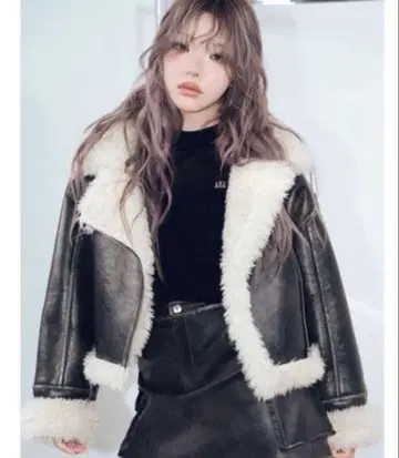 MURUA 빈티지 숏 페이크 무스탕 자켓