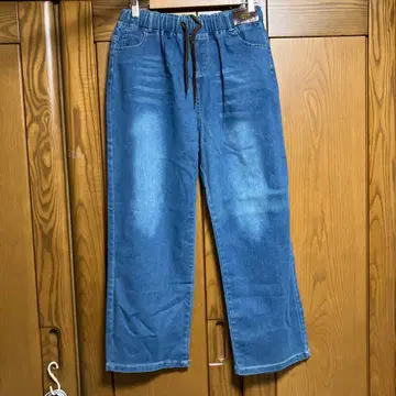 YUEFAFLS 데님 팬츠 허리밴딩