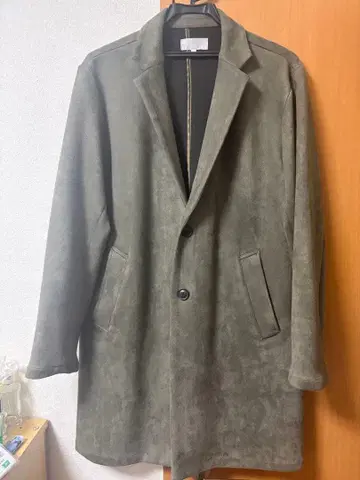 올리브 그린 벨로아 체스터 코트 46