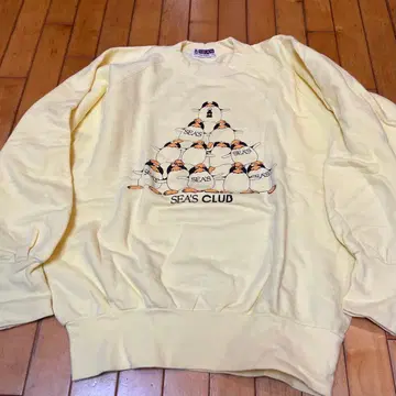 SEA'S 하라주쿠 트레이닝복 옐로우 컬러 프리 80년대 쇼와 레트로