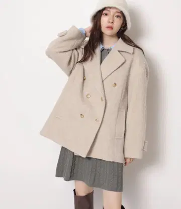 Rirandture 리랜드트루 샤기 P코트 베이지 옅은 브라운