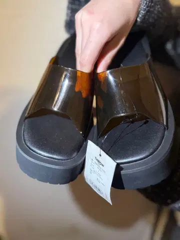 THROW 힐 샌들 블랙/투명 OMN-0010-21-02