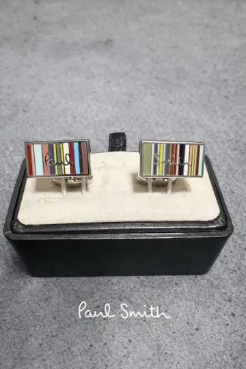 Paul Smith 스트라이프 커프 링크스 케이스 포함