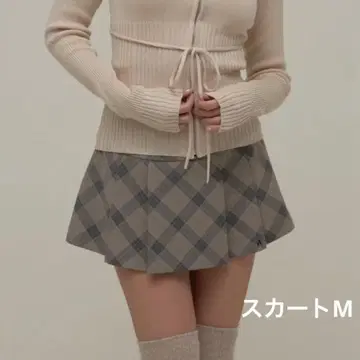 andmary Coco check mini pleats skirt M