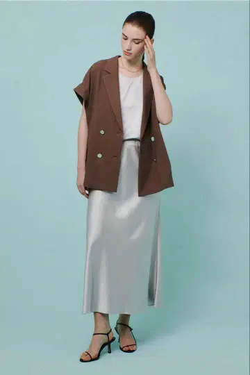 알아바일 새틴 바이어스 내로우 스커트