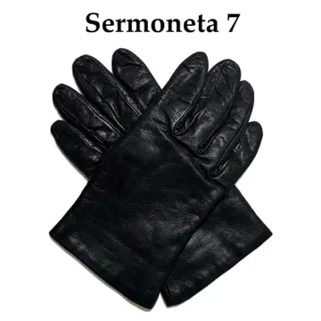 [Sermoneta] 가죽 장갑 천연 가죽 장갑 블랙 7