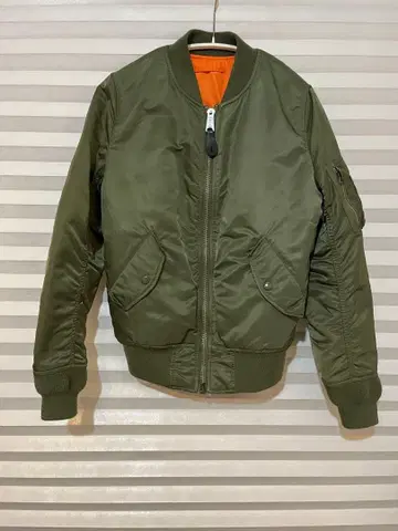 ALPHA MA-1 슬림핏 플라이트 자켓 XS 세이지